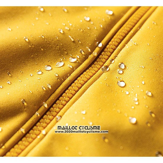 2019 Maillot Ciclismo La Passione Jaune Gris Manches Longues et Cuissard